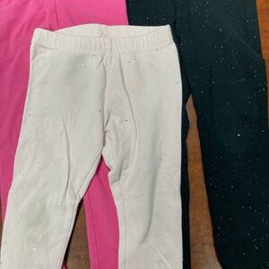 Sparkly Pink and Black Kids Leggings